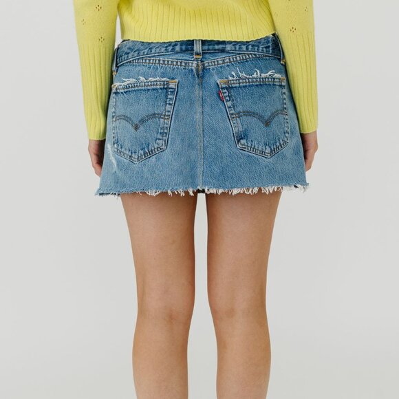 RE/DONE | Levi's Mini Skirt in Indigo - Picture 3 of 6